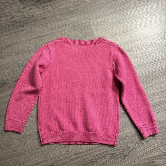 Deux Par Deux Pink Crew Neck Sweater Multiple Stitch Pattern on Front Sz.6Y - Picture 6 of 7